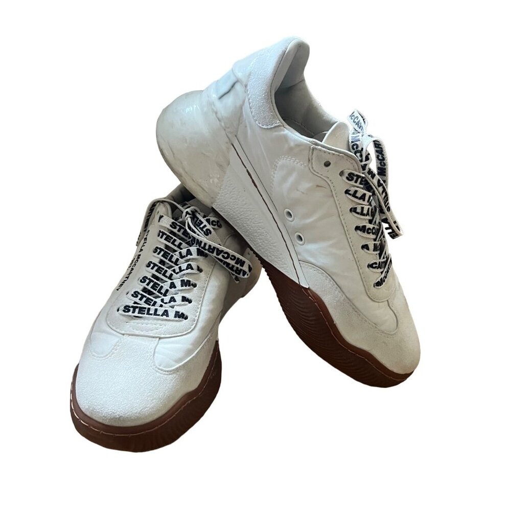 Stella McCartney Size 7 White Loop 2001 Low Top Lace Up Chunky Sole Sneakers - Picture 3 of 16